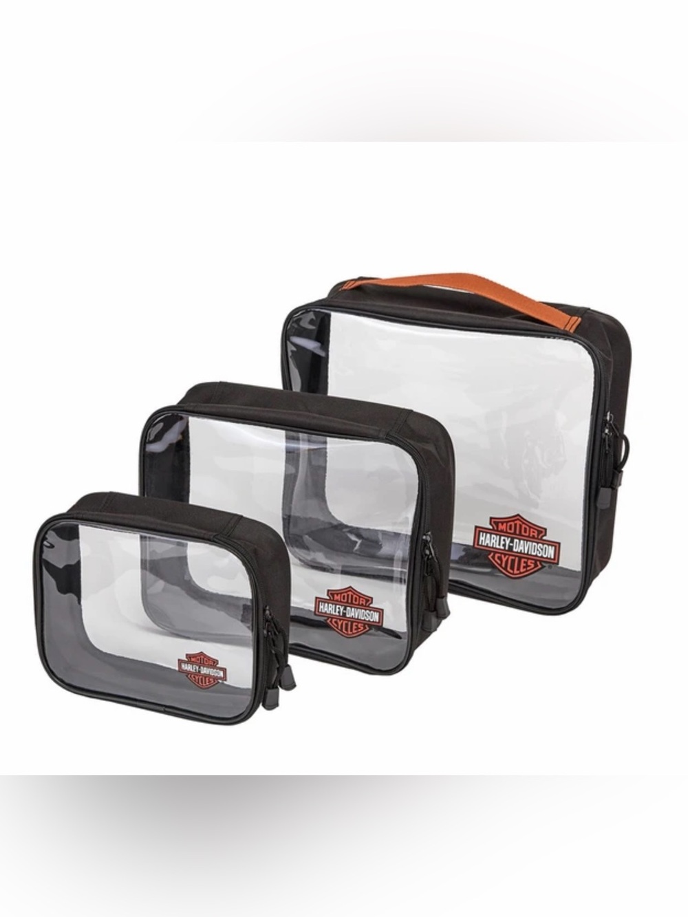 Harley-Davidson Set of 3 Packing Garment Clear Zipper Cubes